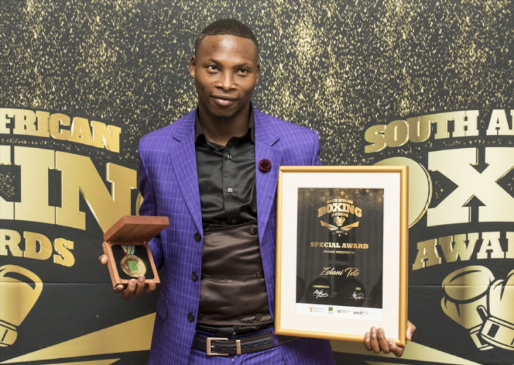 Zolani Tete smiles for cameras during the annual Boxing SA Awards at Boardwalk Casino and Hotel on February 02, 2018 in Port Elizabeth, South Africa.