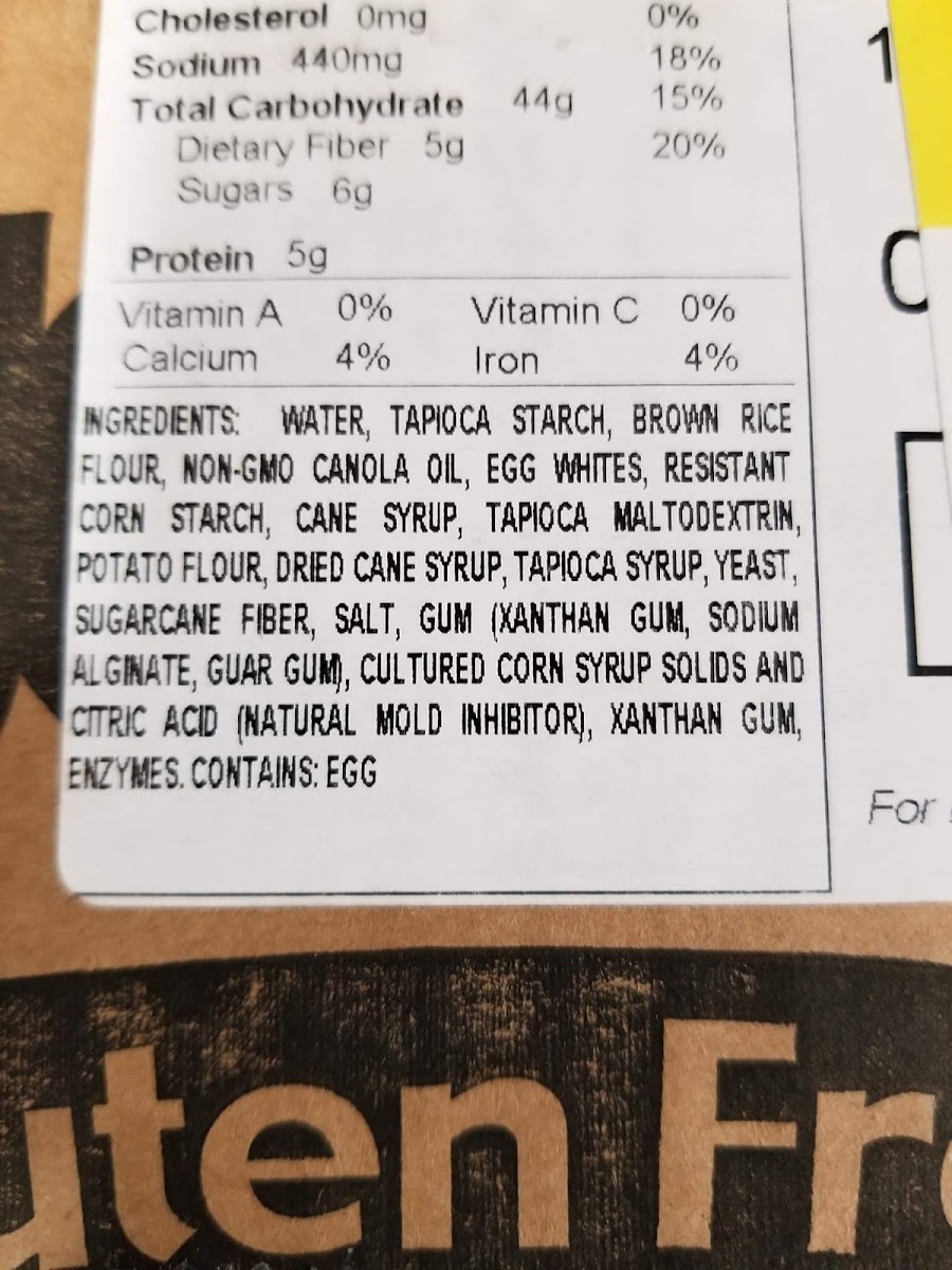 The ingredients for the gluten free buns