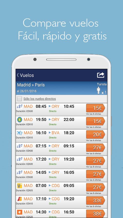 Android application Jetcost: flights, hotels, cars screenshort