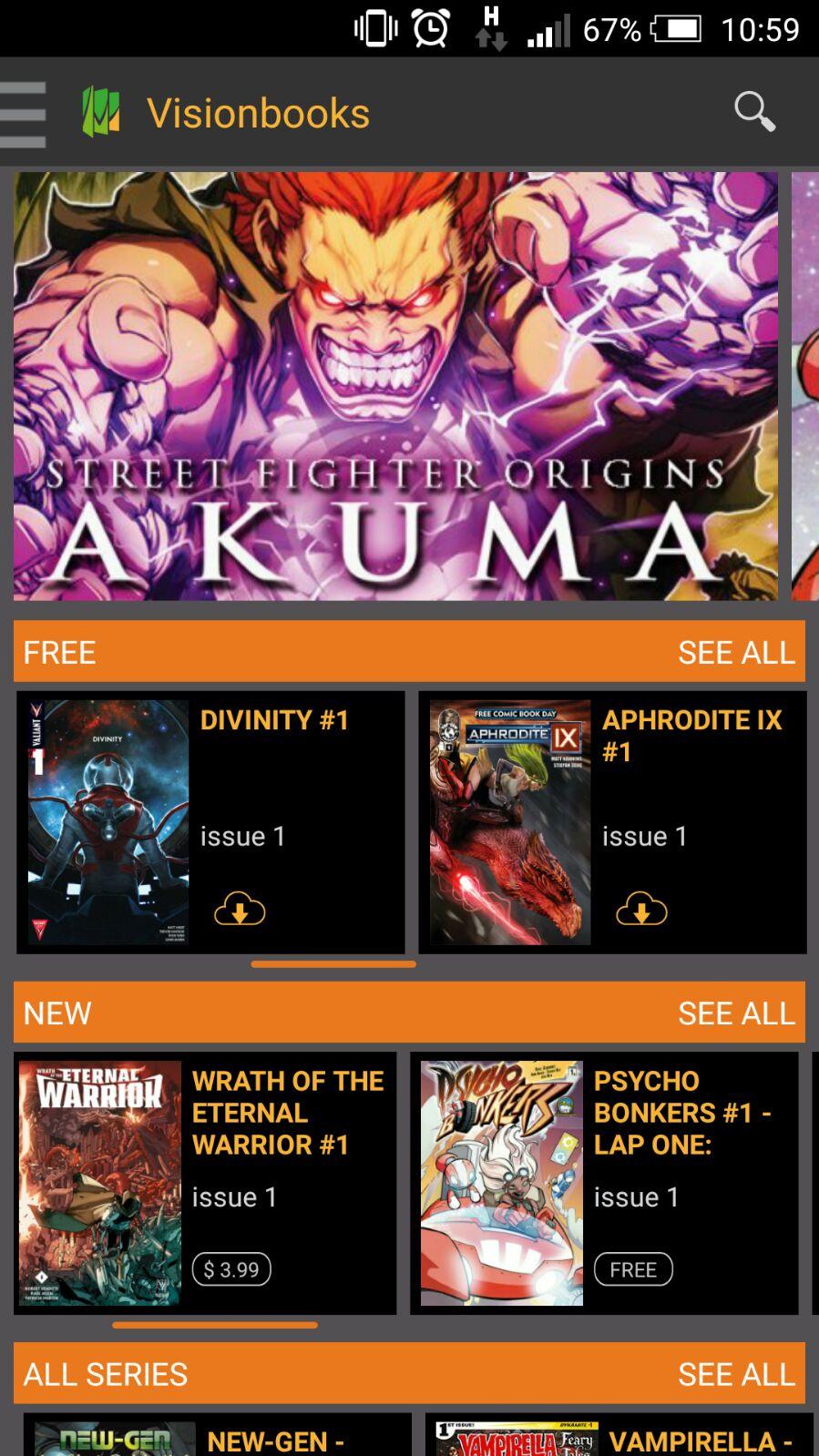 Android application Visionbooks Comic Reader screenshort
