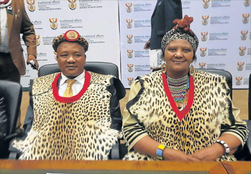 GRAND GESTURE: Nkosikazi Nosandi Mhlauli, of Peddie, has been elected as the new deputy chairwoman of the National House of Traditional Leaders . She is here with the new chairman Nkosi Sipho Mahlangu Picture: SUPPLIED