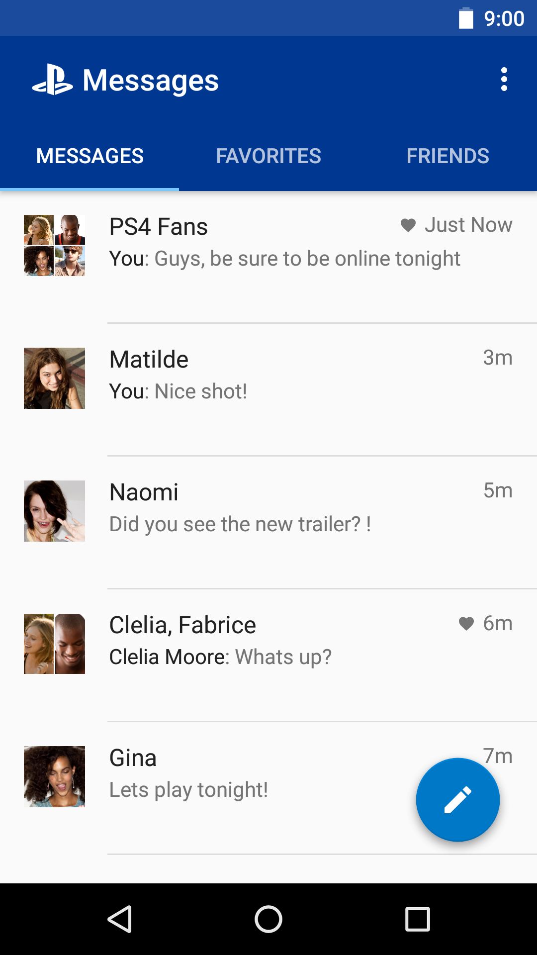 Android application PlayStation®Messages screenshort