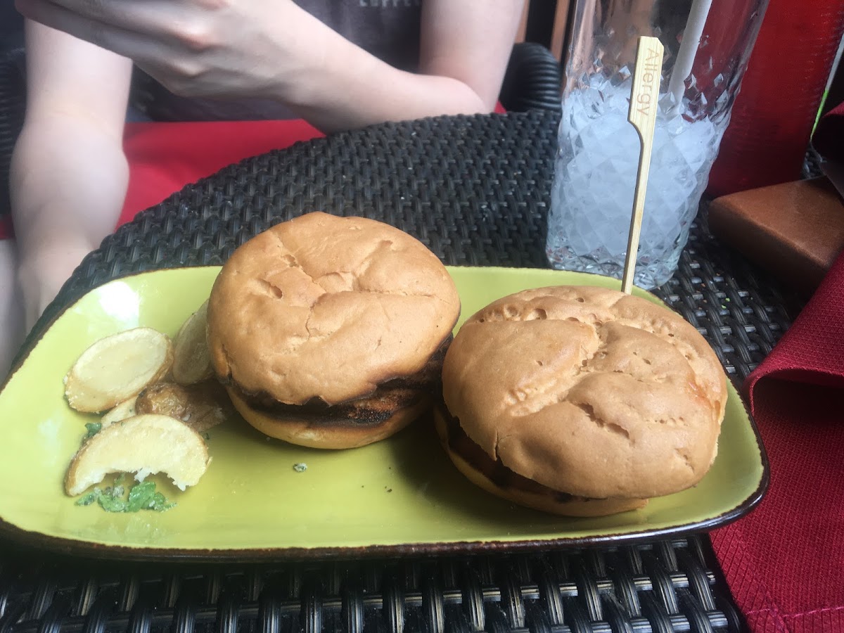 The wagyu beef sliders with vinegar potatoes.