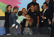 Shakira, her husband Gerard Pique, their son Milan Pique Mebarak, and Fabio Cannavaro of Italy (right). Picture Credit: Getty Images