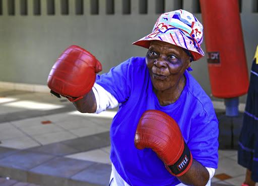 Constance Ngubane, 79, in a training session.