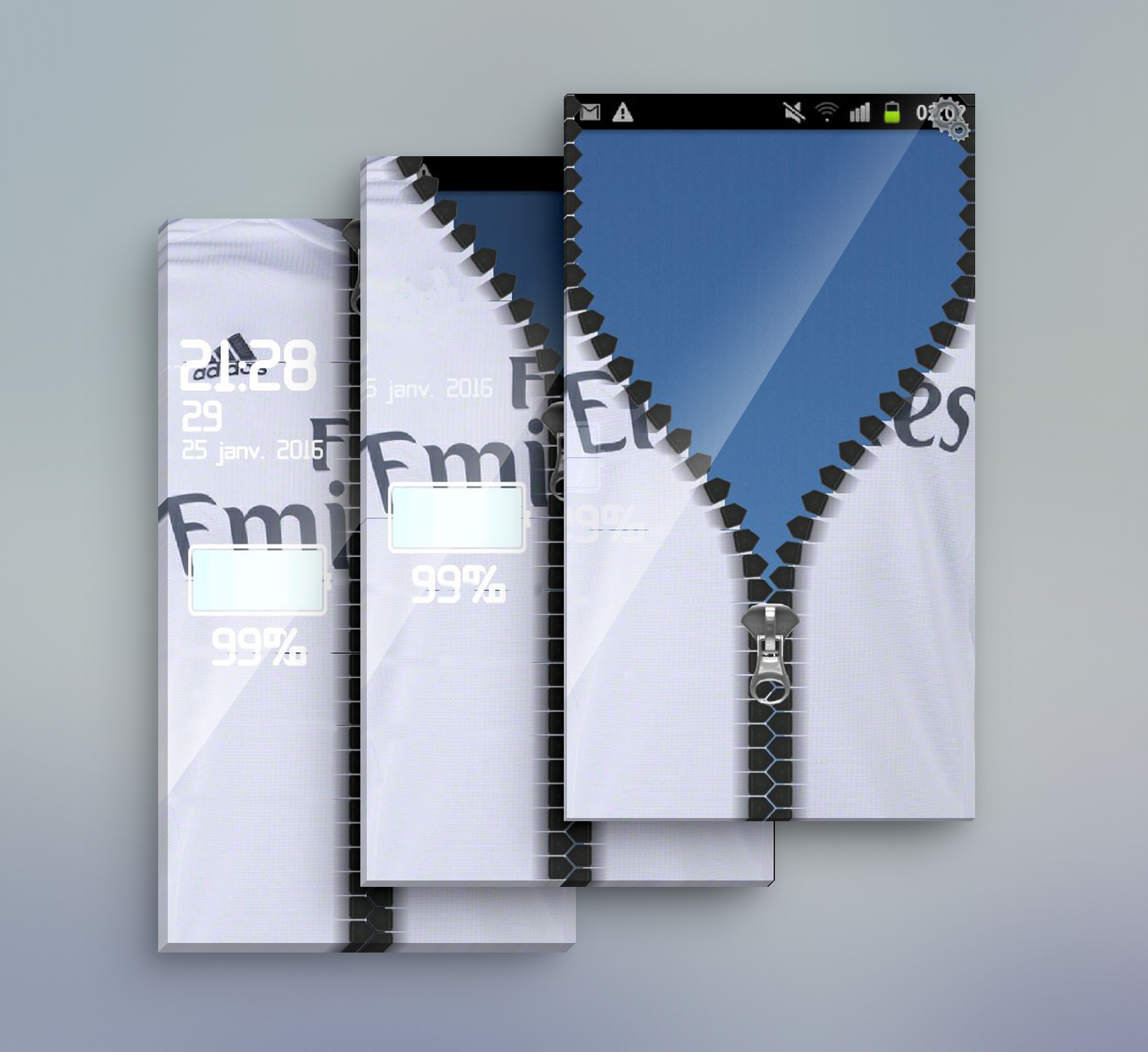 Android application Madrid Zipper Real Lock Screen screenshort