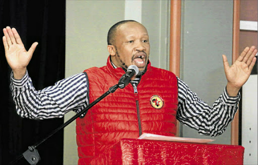 NO HOLDS BARRED: Numsa leader Irvin Jim speaking during the memorial lecture of Mthuthuzeli Tom at the East London City Hall over the weekend. Picture: SINO MAJANGAZA