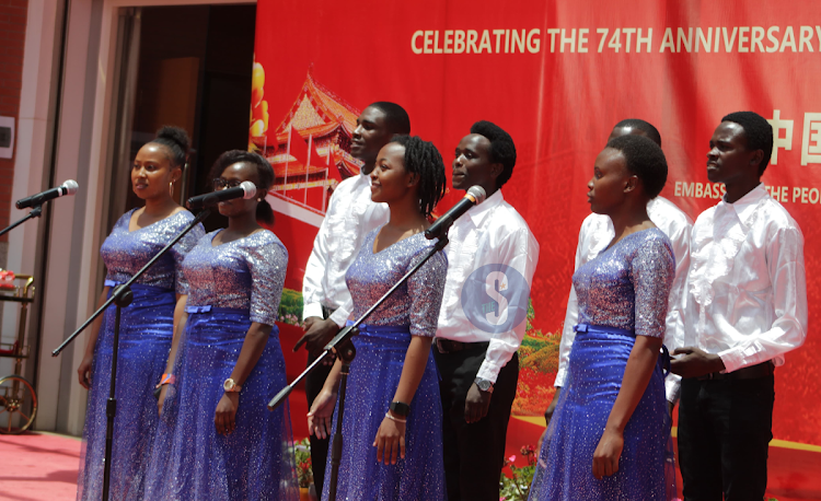 Entertainment during the 74th anniversary of the founding of the Peoples Republic of China at the embassy headquarters in Nairobi on September 27, 2023.