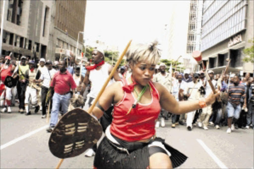NOT HAPPY: Hostel residents march in Durban to protest against high rent and other grievances. Pic: THULI DLAMINI. 31/01/2010. © Sowetan.