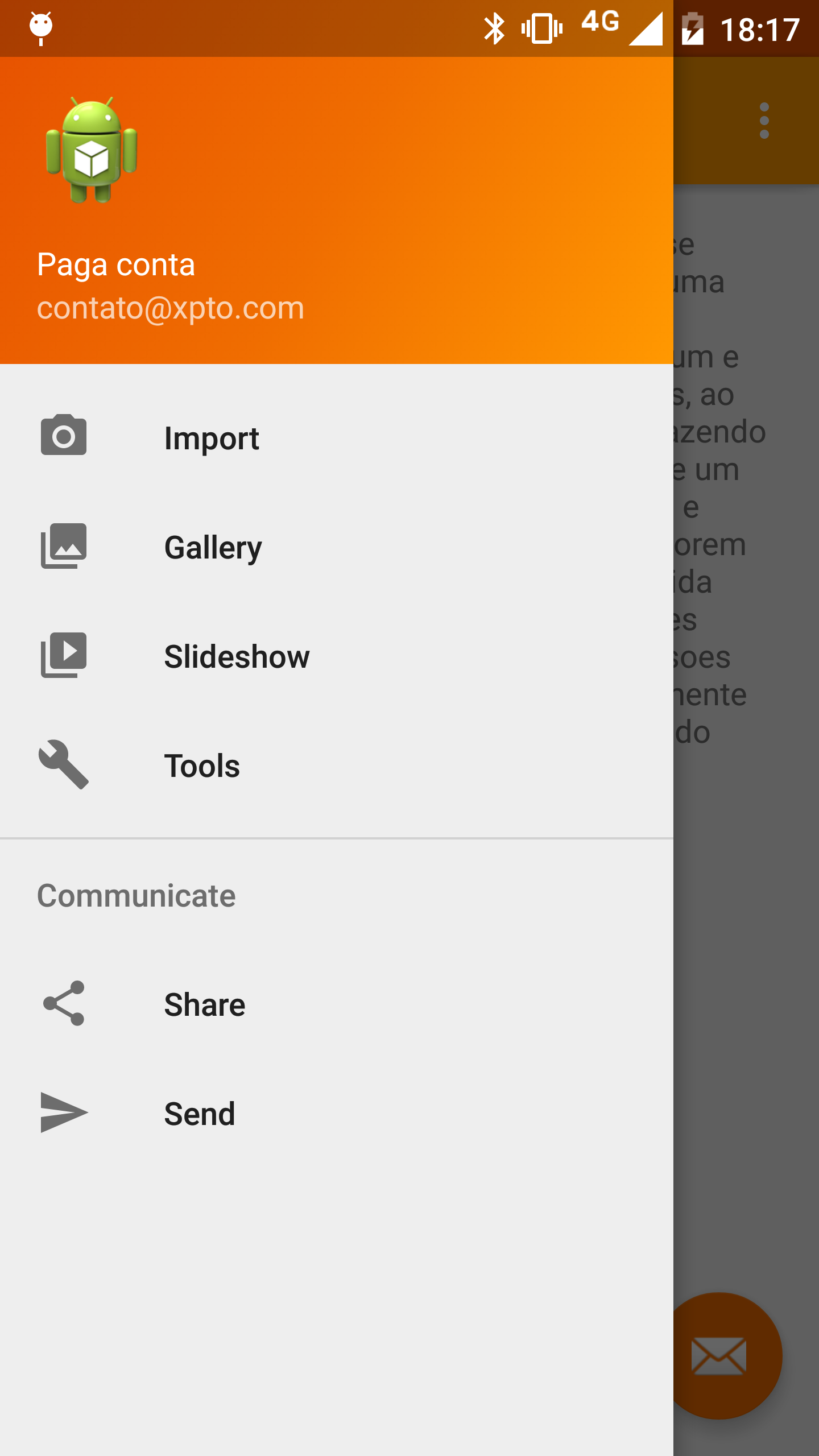 Android application Conta Paga screenshort