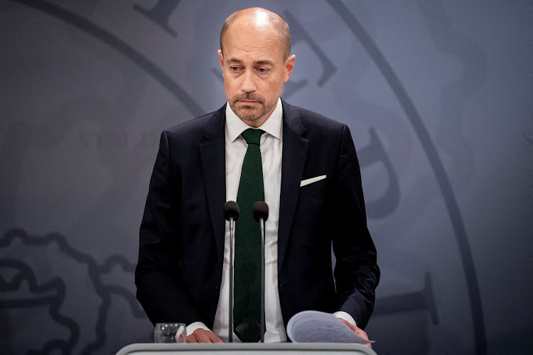 Danish Minister of Health and the Elderly Magnus Heunicke attends a news conference on the coronavirus disease (COVID-19) in the Mirror Hall in the Prime Minister's Office at Christiansborg, Copenhagen, Denmark October 23, 2020.