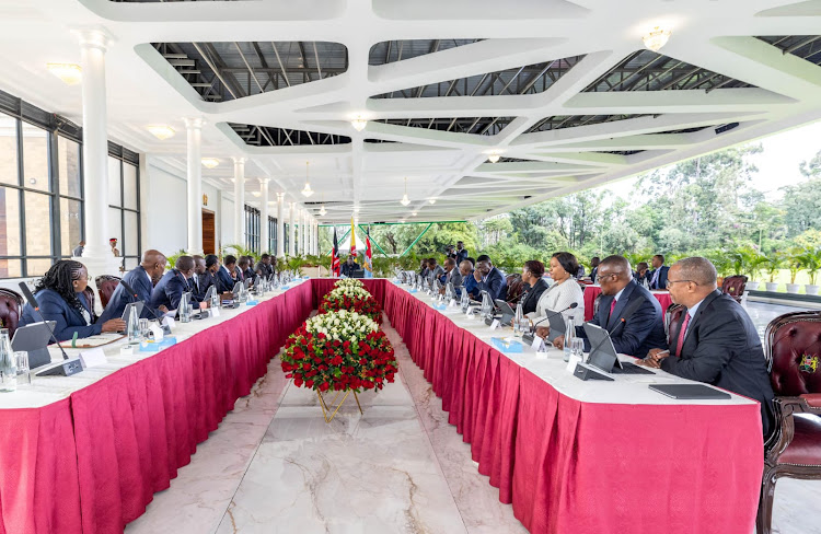 Cabinet members during the meeting at Statehouse, Nairobi on April 30, 2024.