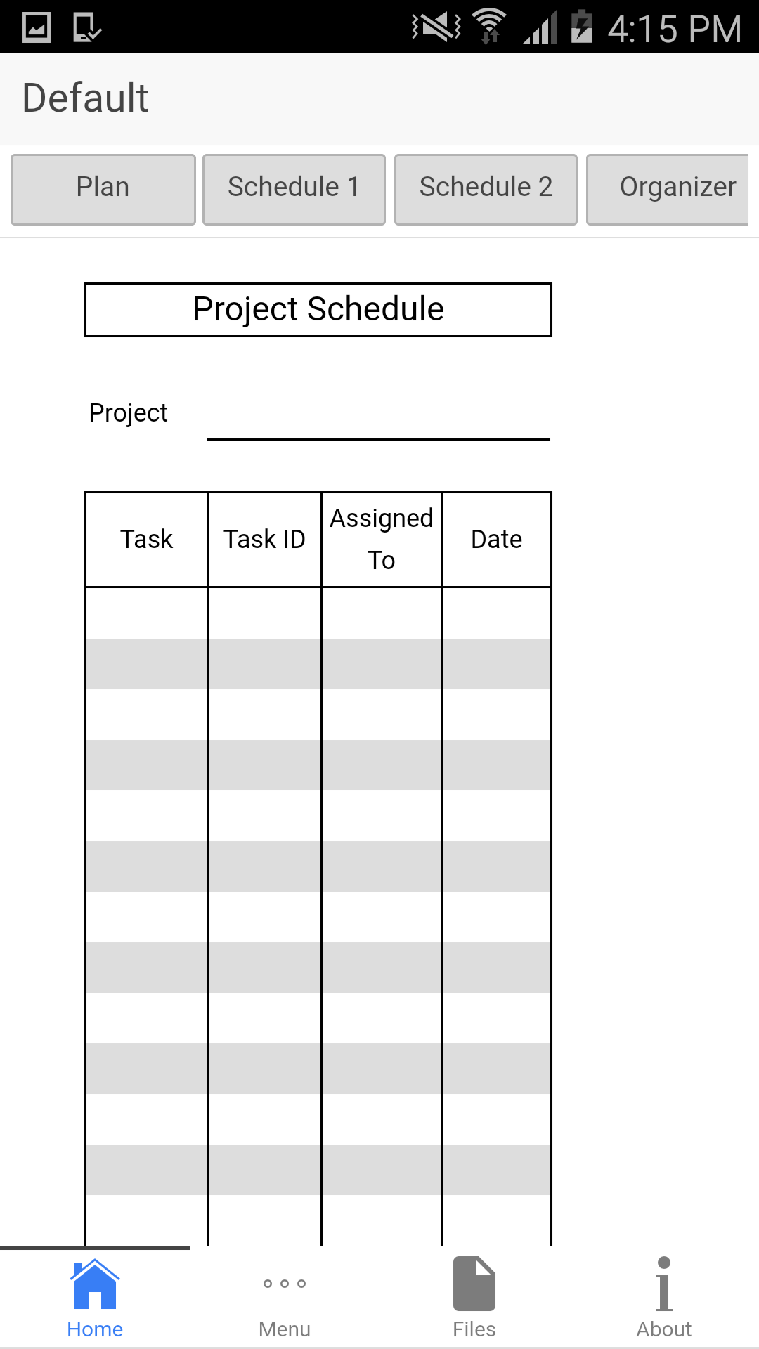 Android application Projects Planner screenshort