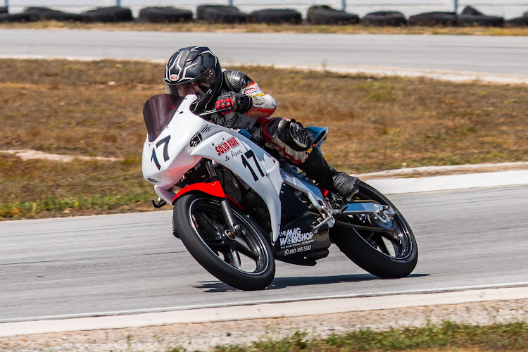 Caden Weise on his CBR 150 during round one of the Algoa Motorsport Club Championship. He was injured at Rover Motocross Track on Wednesday and is recovering in hospital