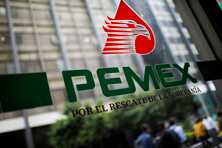 The Pemex logo at the company's headquarters in Mexico City, Mexico July 26 2023. Picture: REUTERS/Raquel Cunha