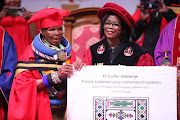Unisa vice chancellor Prof Puleng Lenkabula, opens graduations ceremony as Dr Esther Mahlangu is conferred with a Degree in Doctor of Philosophy in Mathematics with Patterns, at the university in Tshwane.