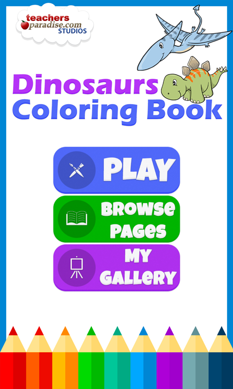 Android application Dinosaurs Coloring Book screenshort