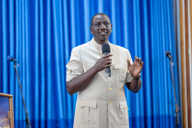 President William Ruto speaking at AIC Fellowship in Eldoret on April 7, 2024