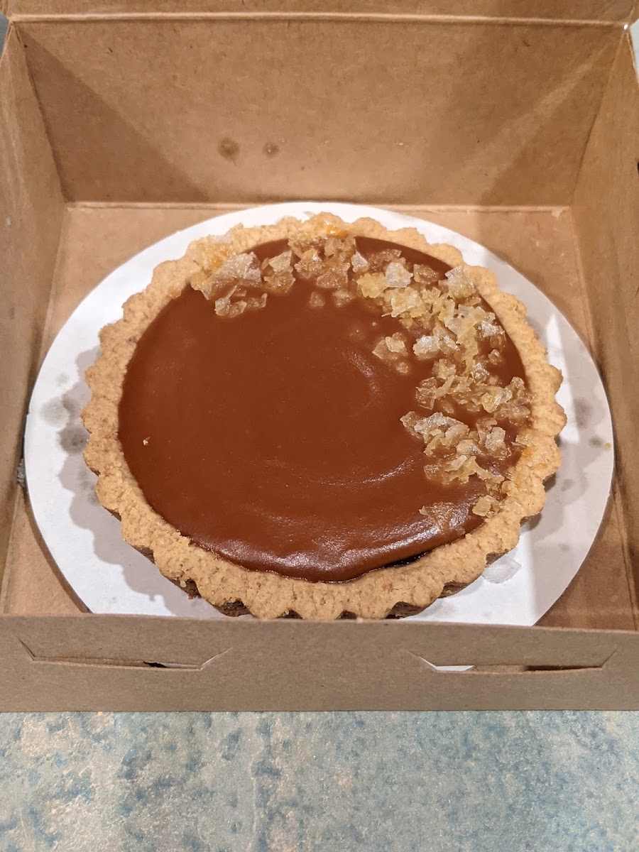 Sea Salt Caramel tart. A touch too salty but very good, & outstanding crust. Passion fruit tart was too good to be photographed!