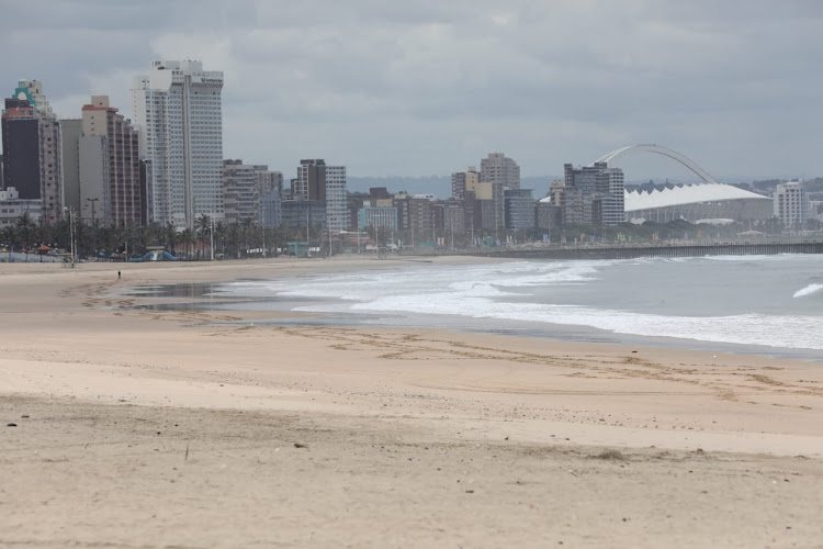 An empty Durban beachfront due to Covid-19 restrictions, paints a picture of the pandemic's impact.