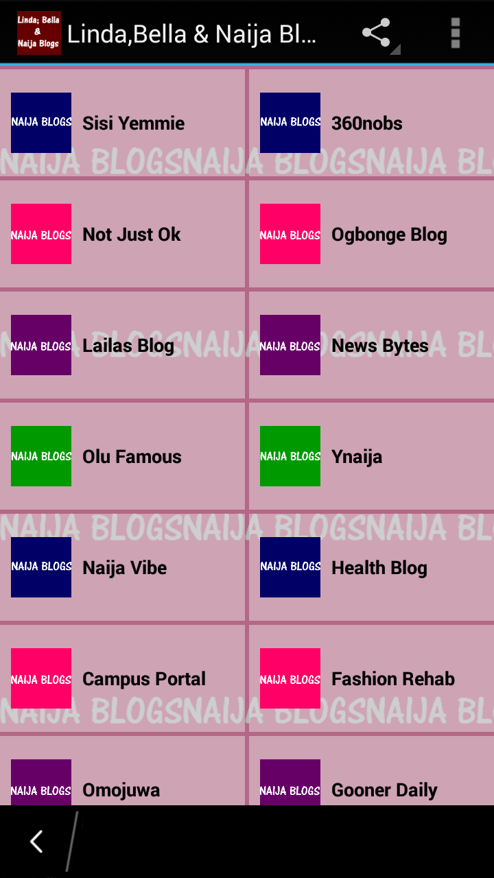 Android application Linda,Bella &amp; Naija Blogs screenshort