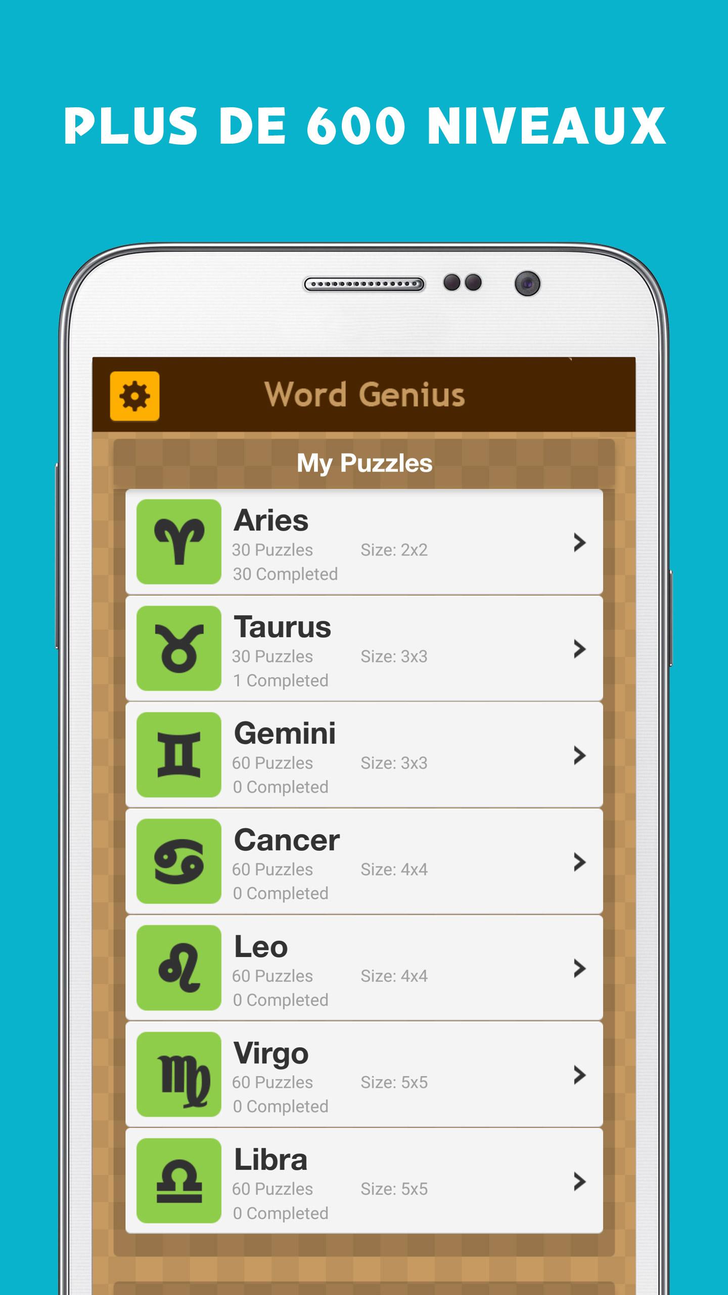 Android application Word Genius - Brain Exercise screenshort