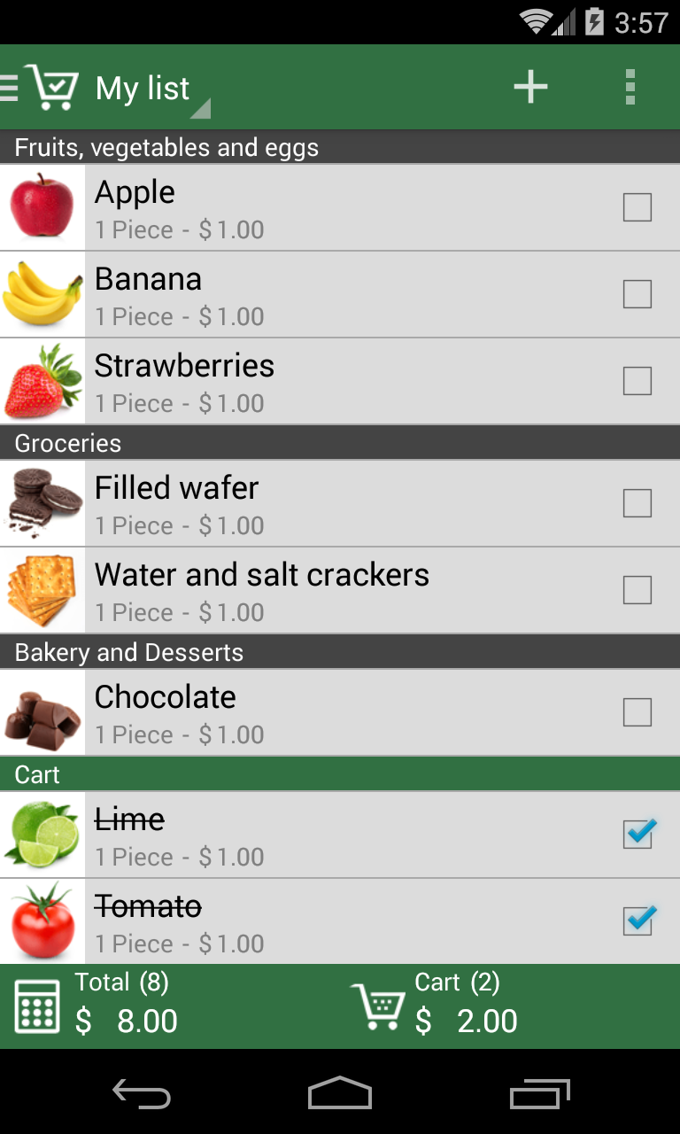 Android application Shopping List - SoftList screenshort