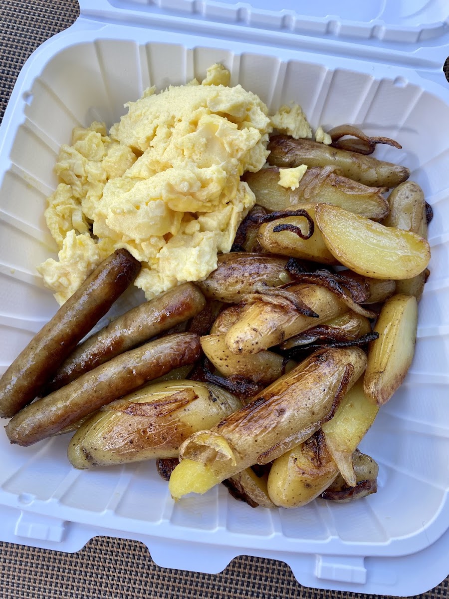 Breakfast Platter - Eggs, Potatoes and Sausage