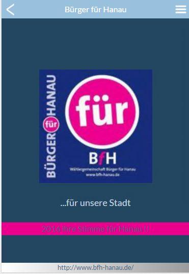 Android application BfH - Bürger für Hanau screenshort