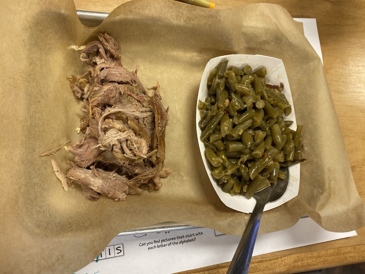 Pulled pork and green beans