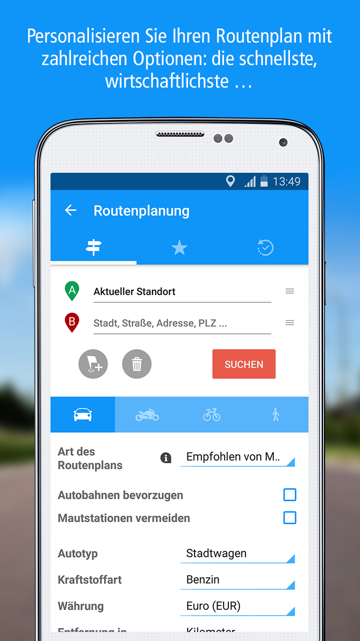 Android application ViaMichelin GPS Route Planner screenshort