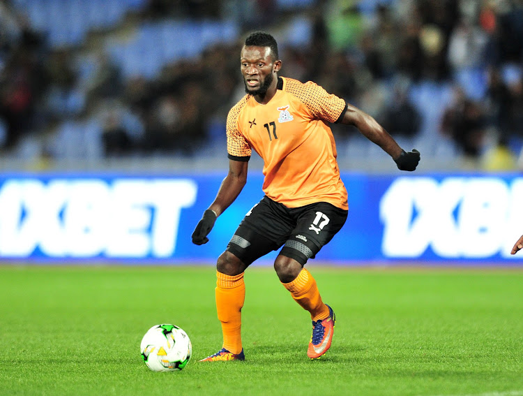 Augustine Kabaso Mulenga of Zambia during the 2018 CHAN quarter finals football game between Zambia and Sudan at the Grand stade Marrakech in Marrakech, Morocco on 27 January 2017.