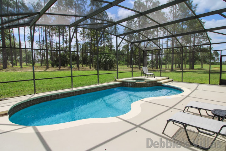 Highlands Reserve villa in Davenport with golf course views from the private pool and spa