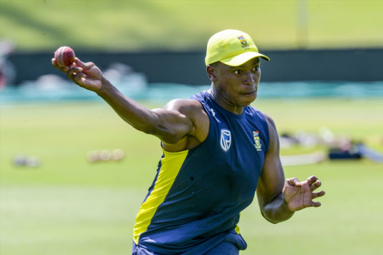 Lungi Ngidi of the Proteas during the South African national mens cricket team training session and press conference at SuperSport Park on January 12, 2018 in Pretoria, South Africa.