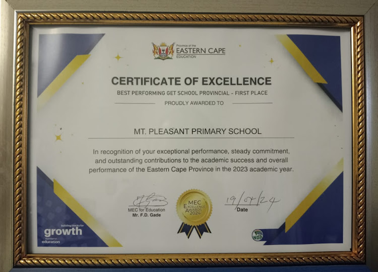 The prestigious award reflects Mount Pleasant Primary School's commitment to excellence in education and holistic student development.