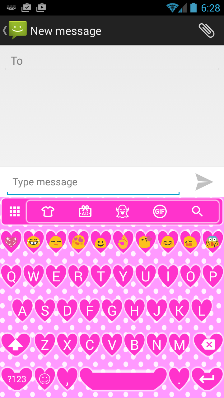 Android application Valentine Heart Emoji Keyboard screenshort