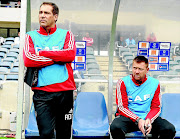 Roger de Sa and Eric Tinkler during the CAF Champions League match between Orlando Pirates and Al Ahly at Orlando Stadium in 2013. Both have now offered advice to Pitso Mosimane  Photo:  Duif du Toit/Gallo Images