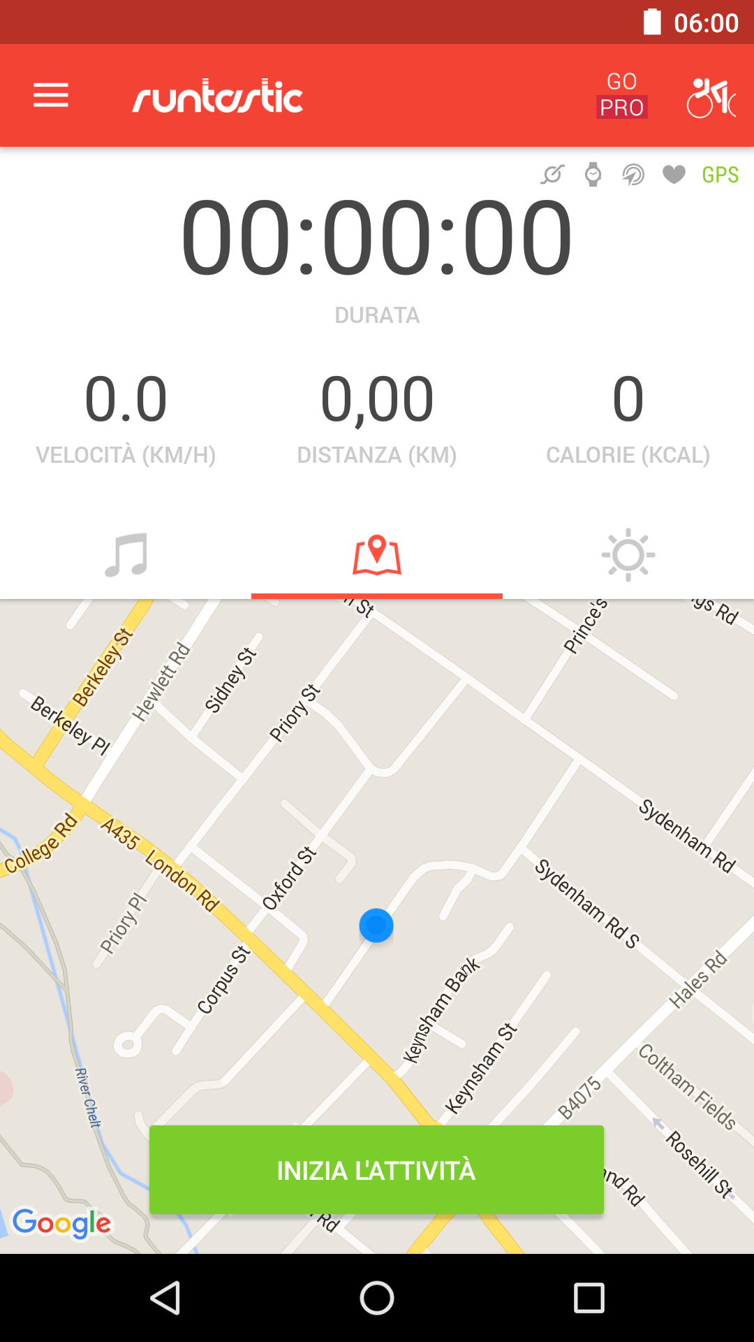 Android application Runtastic Road Bike Tracker screenshort