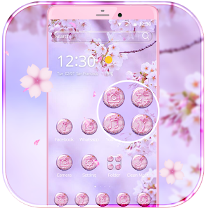 Download Pink Flower Theme Sakura Pattern Lock For PC Windows and Mac