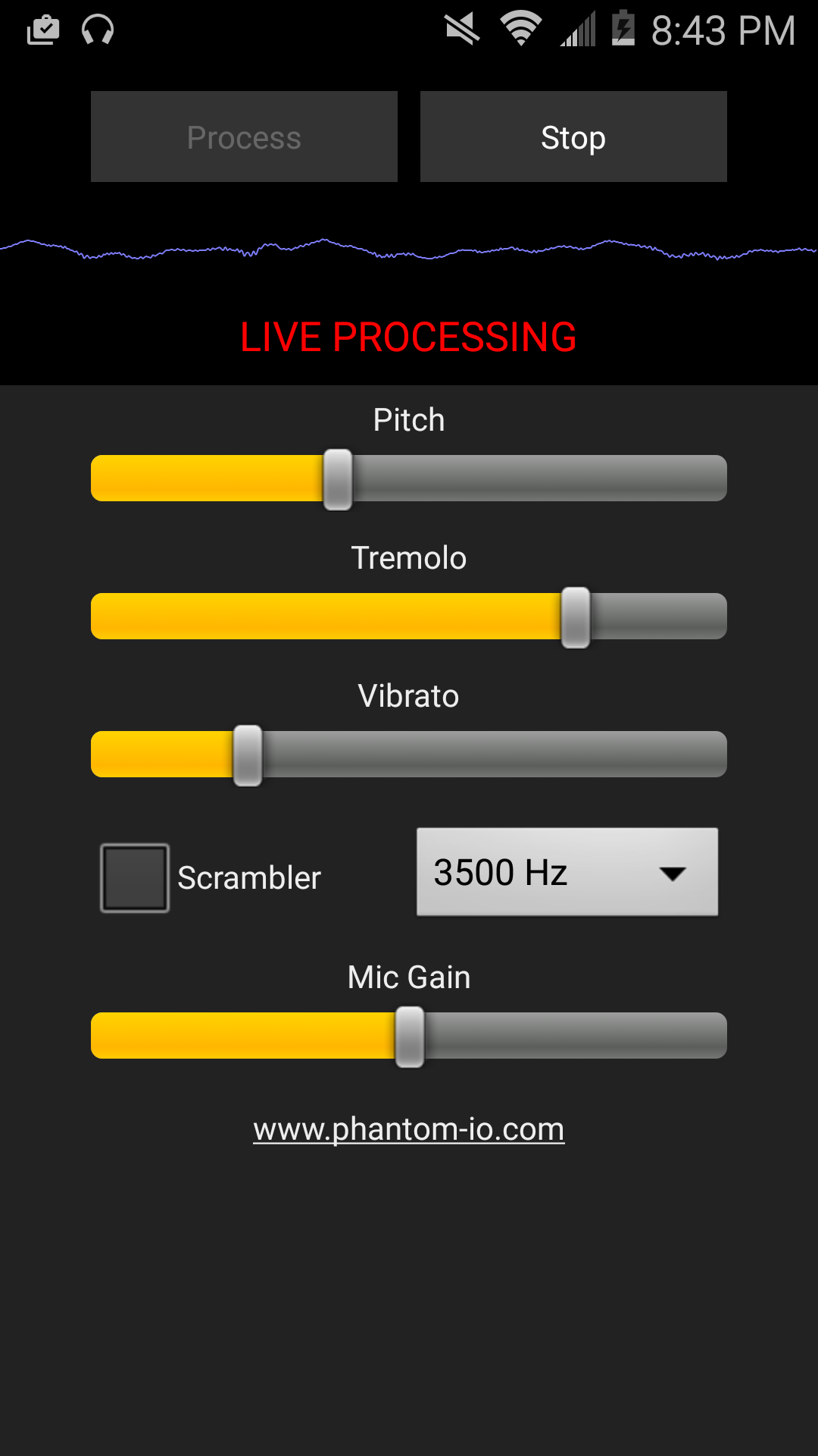 Android application Real-Time Voice Scrambler screenshort
