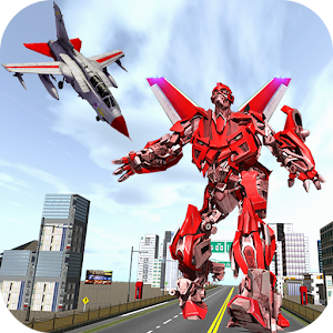 Download City Flying Airplane Robot Hero For PC Windows and Mac