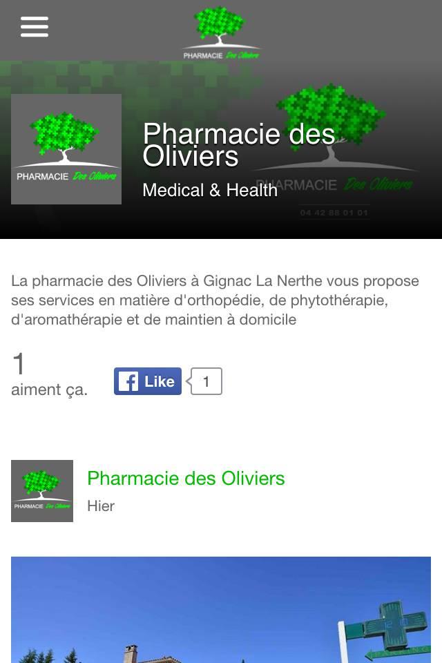 Android application Pharmacie Des Oliviers screenshort