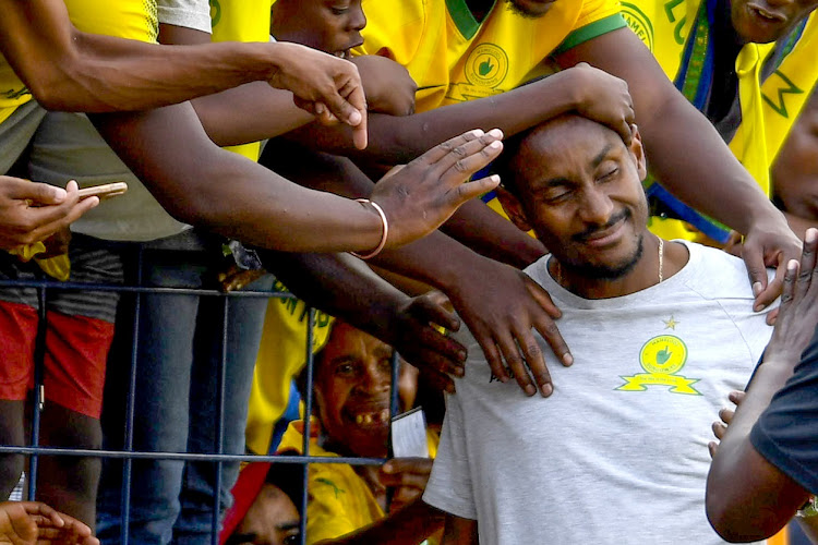 Mamelodi Sundowns supporters show their appreciation for coach Rulani Mokwena at the club's DStv Premiership match against Sekhukhune United at Loftus Versfeld on January 28 2023.
