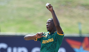 Kwena Maphaka bowls for the Junior Proteas in their ICC U-19 World Cup Super Six match against Sri Lanka at JB Marks Oval in Potchefstroom on February 2 