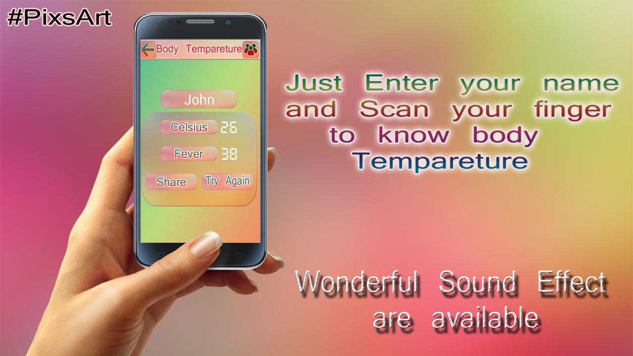 Android application Body Temperature Prank screenshort
