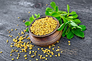 Fenugreek leaves and seeds.