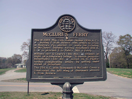 May 16, 1864. Maj. Gen. Joseph Hooker (20th A. C.) [USA], moving E. from Resaca, with orders to cross at Newtown Fy., elected to usurp the crossing at McClure´s thereby forcing Schofield´s 23d A....