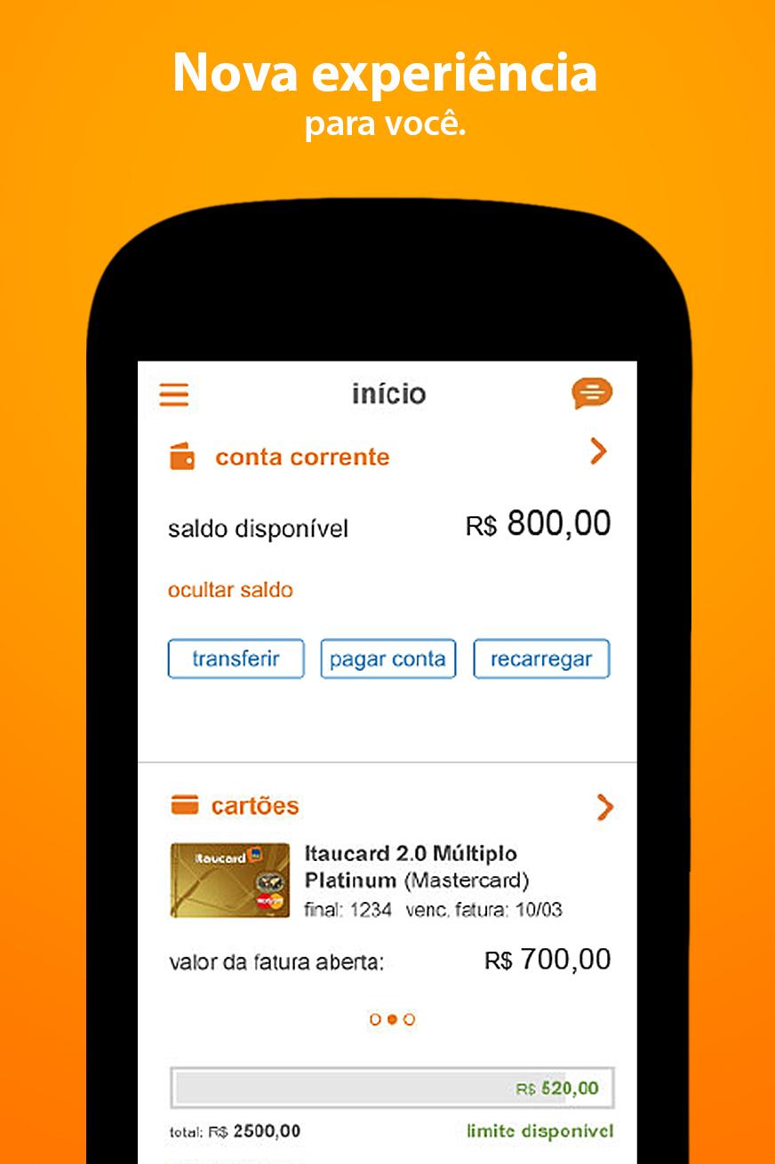 Android application Banco Itaú screenshort