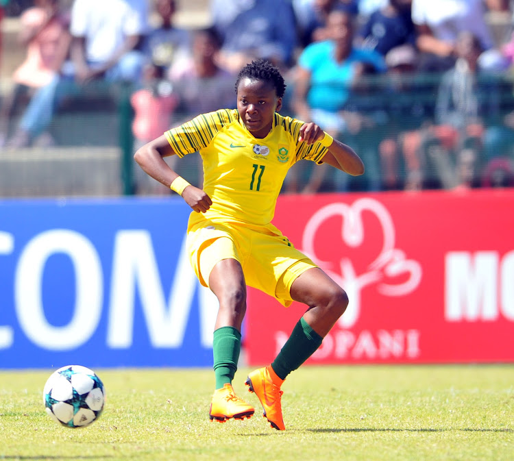 Thembi Kgatlana of South Africa during Cosafa Womens Championship Final match between Cameroon and South Africa Training on the 22 September 2018 at Wolfson Stadium , Port Elizabeth.
