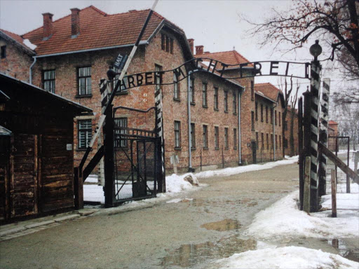 Main entrance to Auschwitz. The cynical German slogan above the gate -'Arbeit Macht Frei' - means 'Work sets you free'. This concentration camp was located in Greater Germany. Photo by Jacob Barua, Copyright 2017